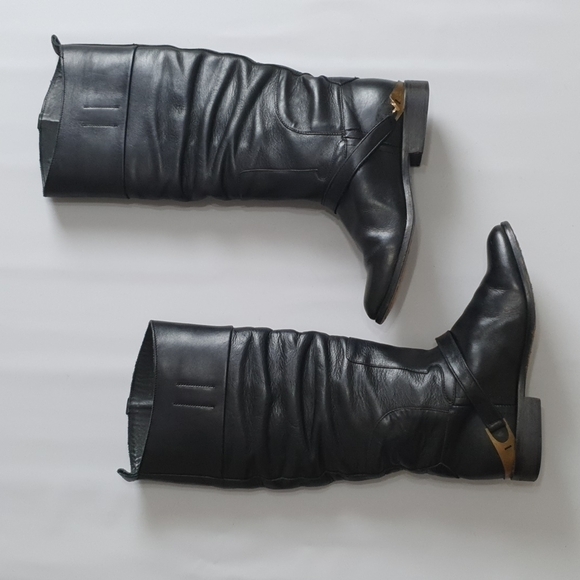 Golden Goose Charlie Knee High Wrinkled Riding Boots - Picture 3 of 15